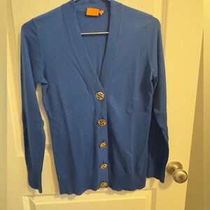 Tory Burch Cardigan Sweater Size Small.  Cobalt Blue